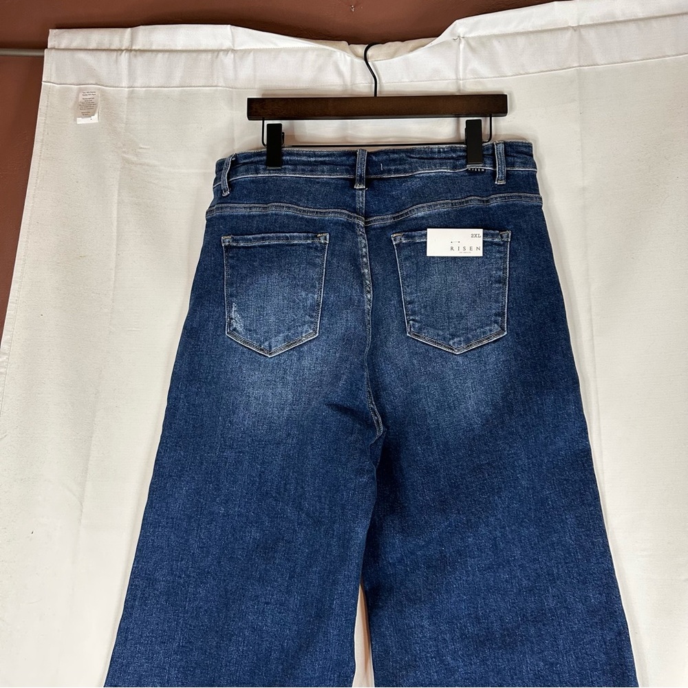RISEN JEANS Women’s Size 2XL Denim NWT Wide Leg Style High Rise Straight Stretch - Picture 15 of 16